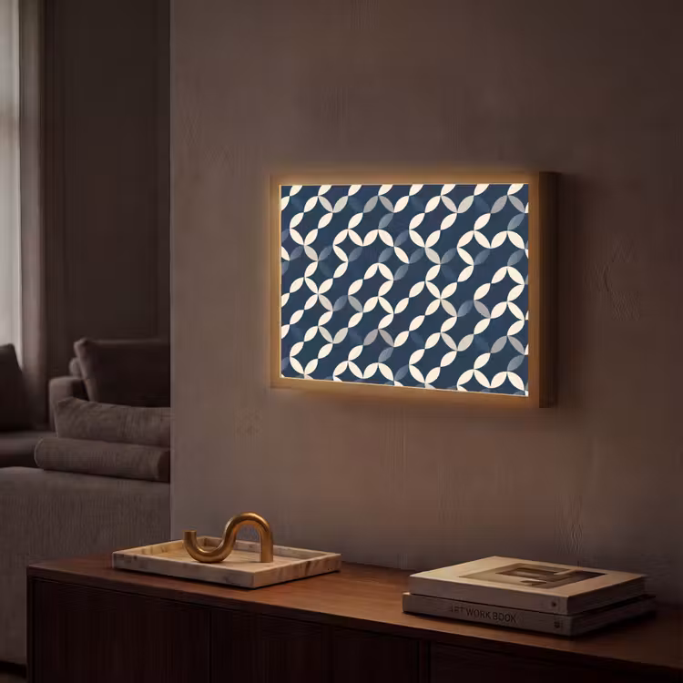 Lightbox - Wandlamp - Abstract - Patroon - Blauw — 2