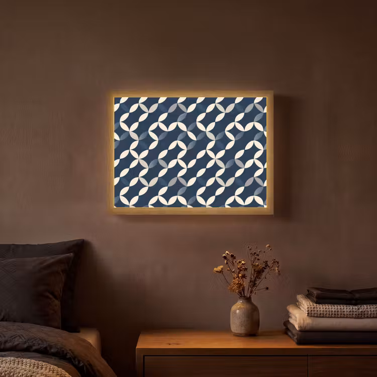 Lightbox - Wandlamp - Abstract - Patroon - Blauw — 3