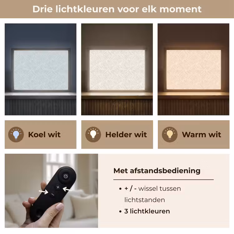 Lightbox - Wandlamp - Abstract - Ruiten - Beige — 8