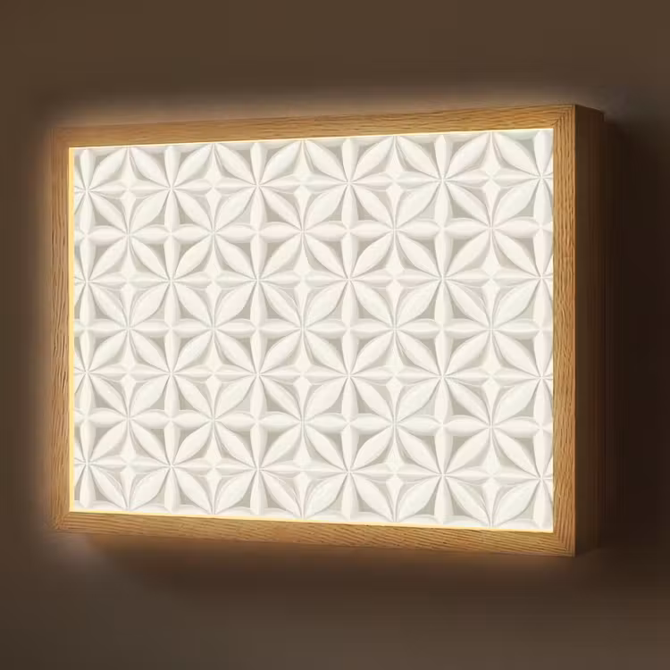 Lightbox - Wandlamp - Abstract - Structuur - Grijs - Wit — 1