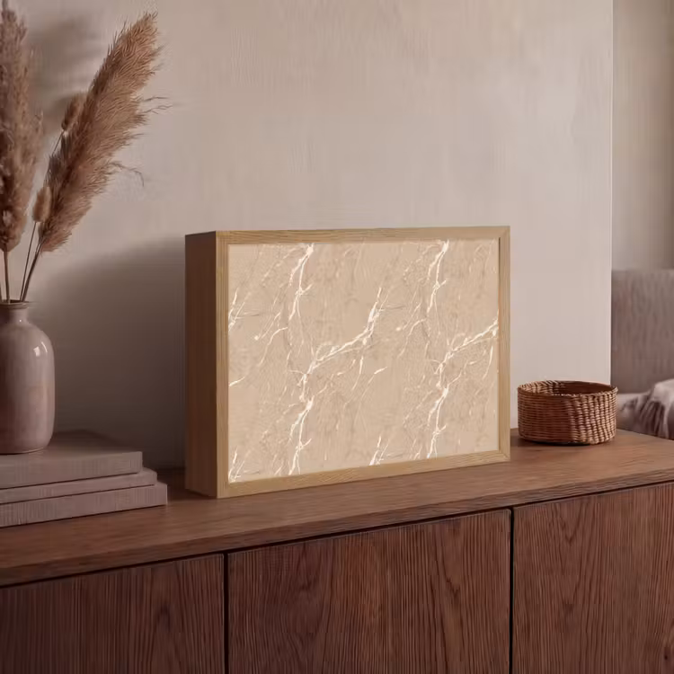 Lightbox - Wandlamp - Beige - Marmer - Organisch - Wit — 4