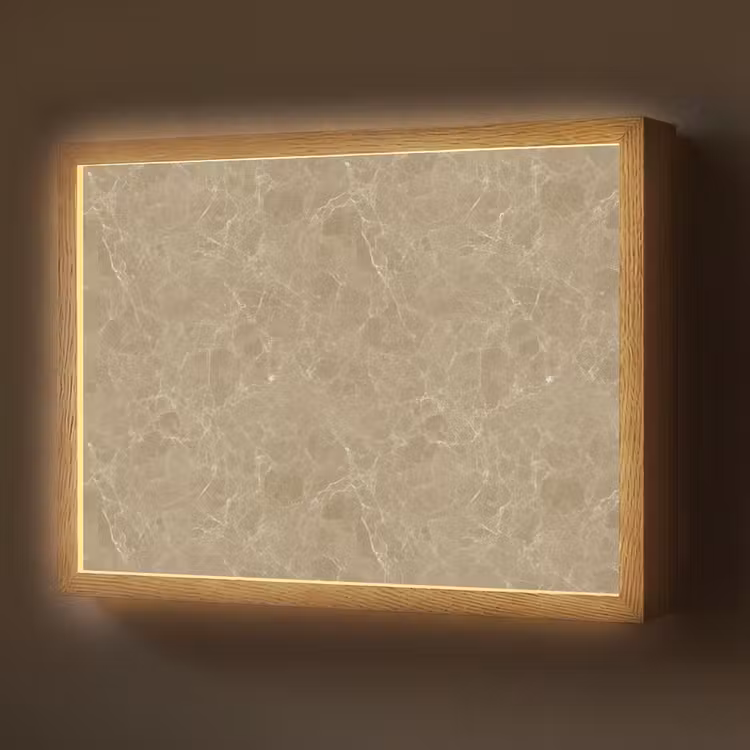 Lightbox - Wandlamp - Beige - Marmer - Witte aders — 1