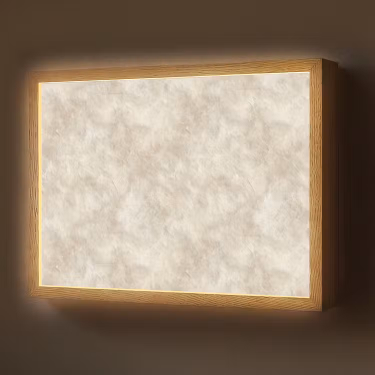 Lightbox - Wandlamp - Beige - Reliëfstructuur - Natuursteen — 1