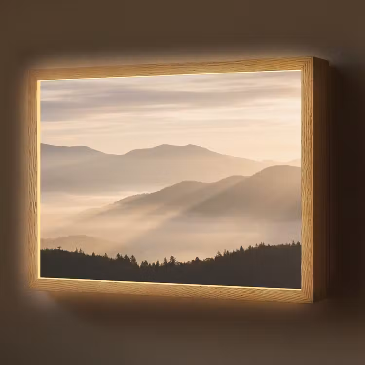 Lightbox - Wandlamp - Bergen - Mist - Zonnestralen — 1