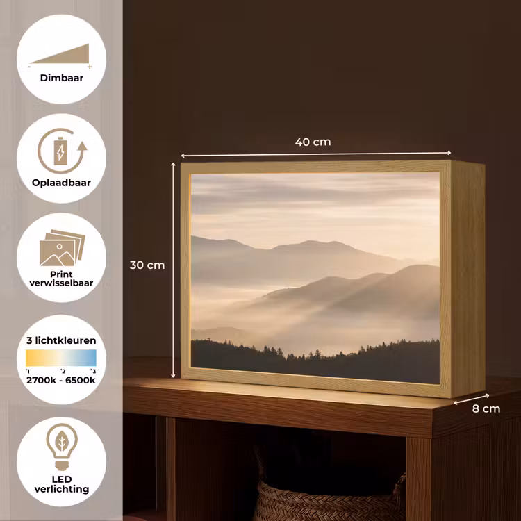 Lightbox - Wandlamp - Bergen - Mist - Zonnestralen — 10