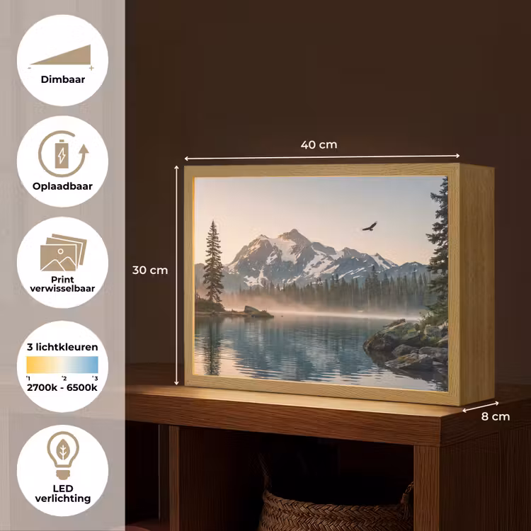 Lightbox - Wandlamp - Bergen - Water - Bomen — 10