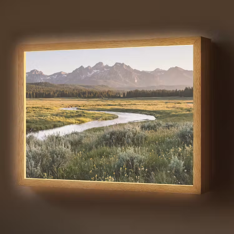 Lightbox - Wandlamp - Berglandschap - Rivier - Bos — 1