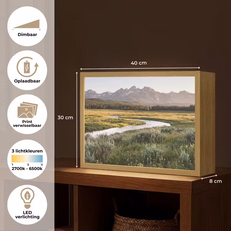 Lightbox - Wandlamp - Berglandschap - Rivier - Bos — 10