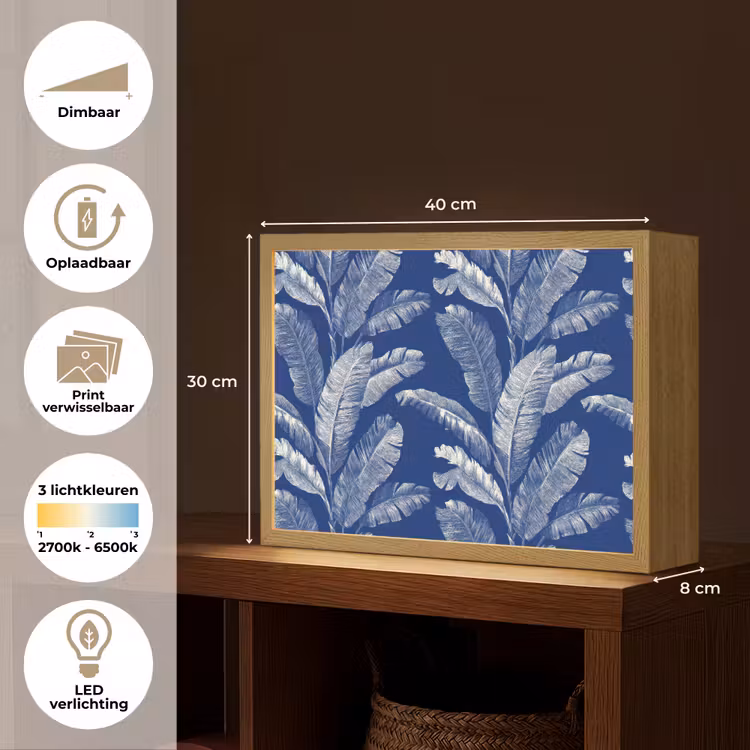 Lightbox - Wandlamp - Blad - Palm - Blauw — 10