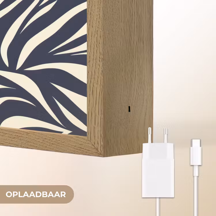 Lightbox - Wandlamp - Bladvormen - Blauw - Patroon - Wit — 7