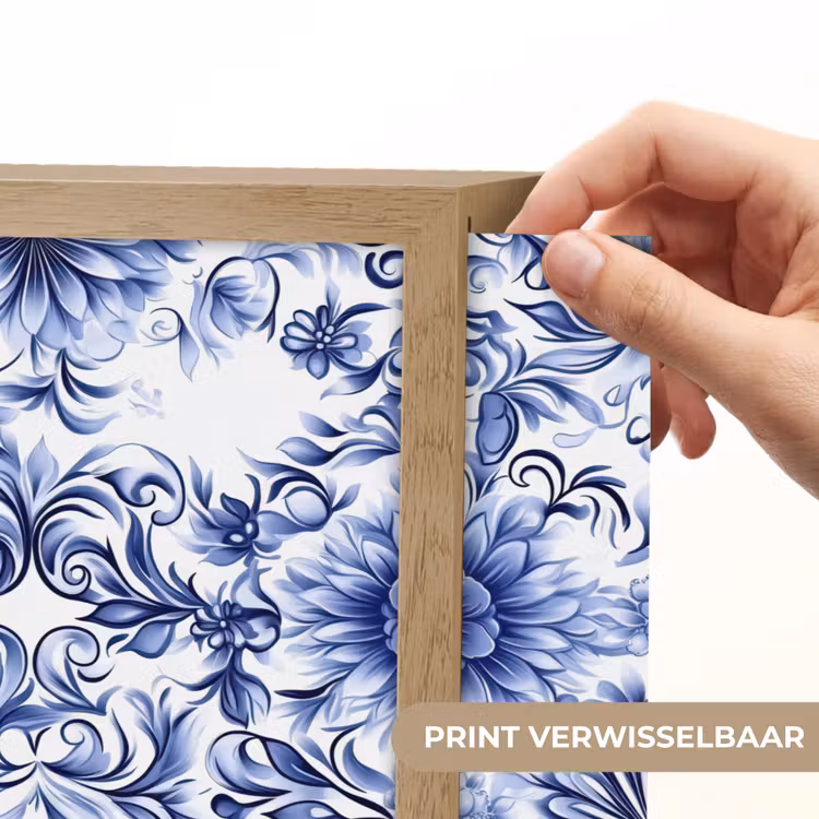 Lightbox - Wandlamp - Bloemen - Blauw - Patroon - Wit — 5