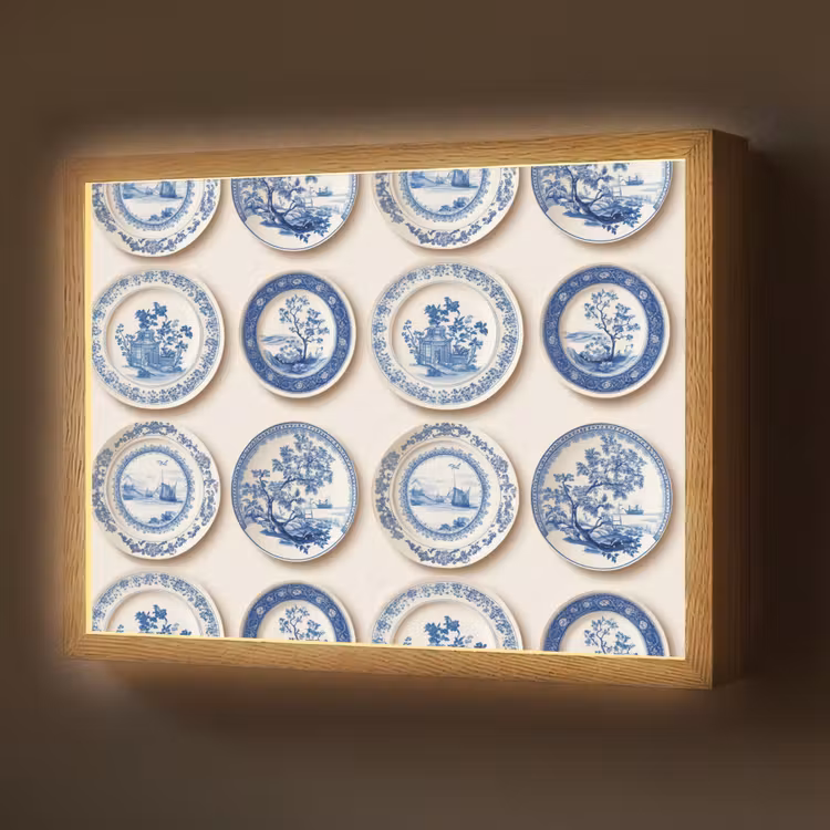 Lightbox - Wandlamp - Borden - Bomen - Planten - Blauw — 1