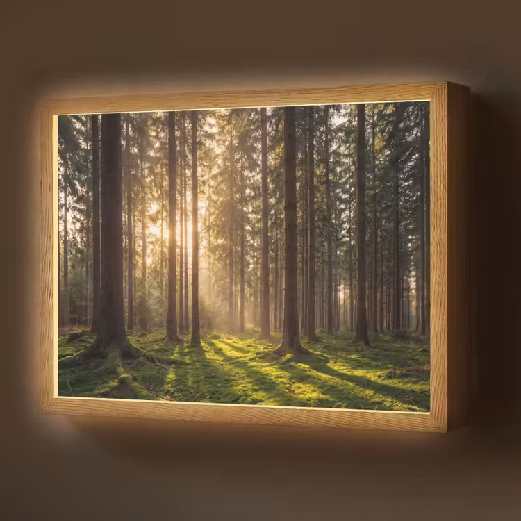 Lightbox - Wandlamp - Bos - Gras - Zonlicht — 1