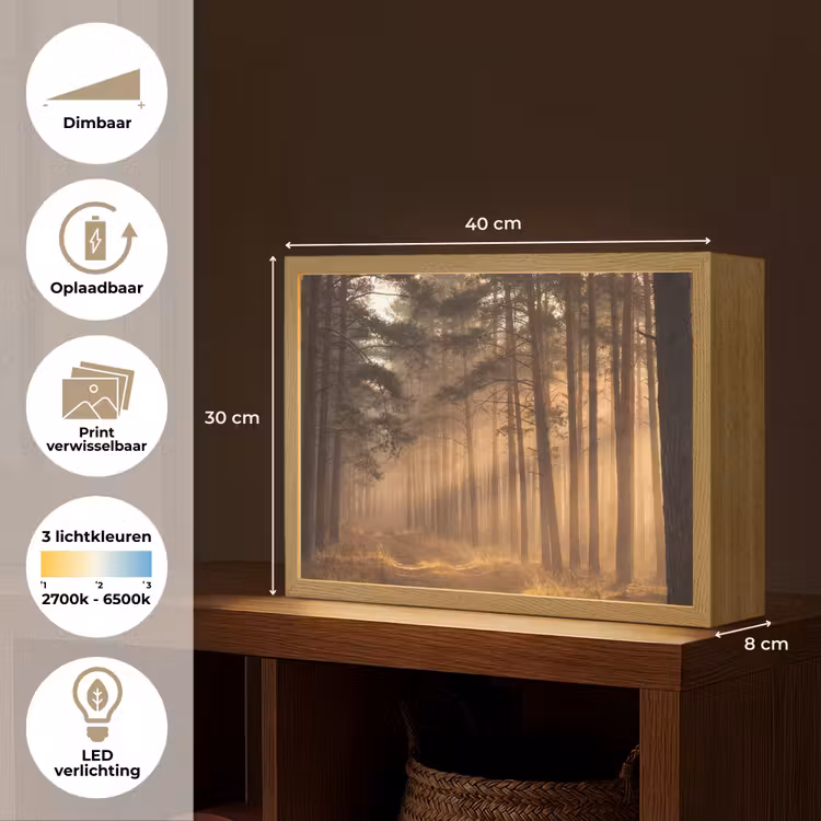 Lightbox - Wandlamp - Bos - Mist - Zonlicht — 10