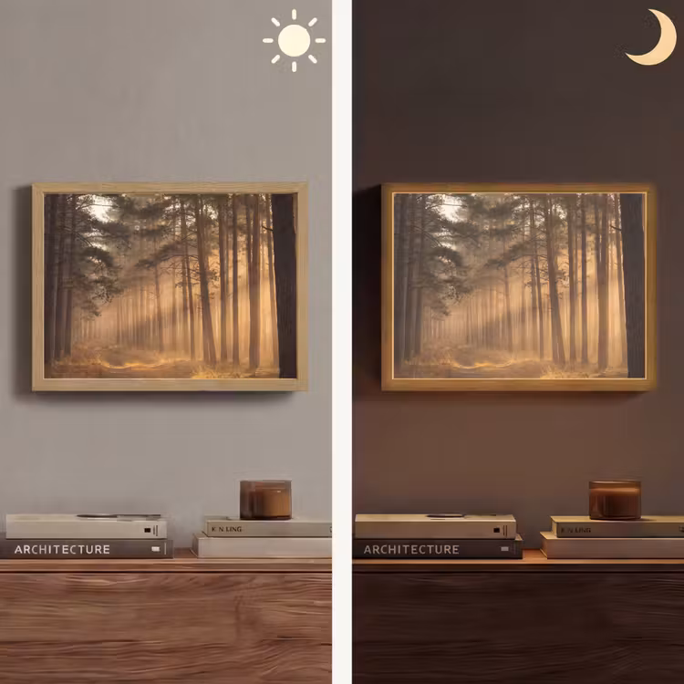 Lightbox - Wandlamp - Bos - Mist - Zonlicht — 6