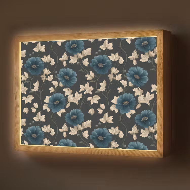 Lightbox - Wandlamp - Botanisch - Bloemen - Blauw — 1