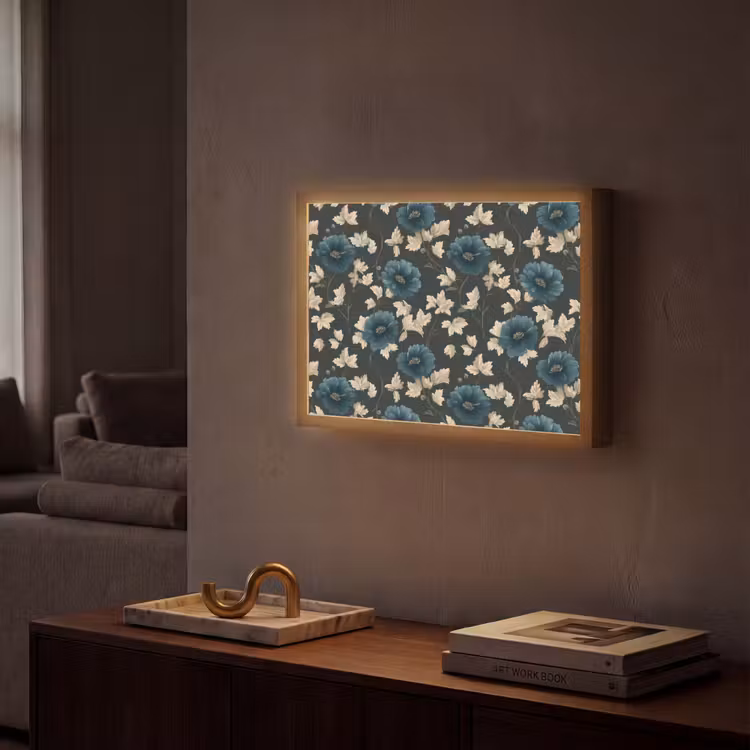 Lightbox - Wandlamp - Botanisch - Bloemen - Blauw — 2