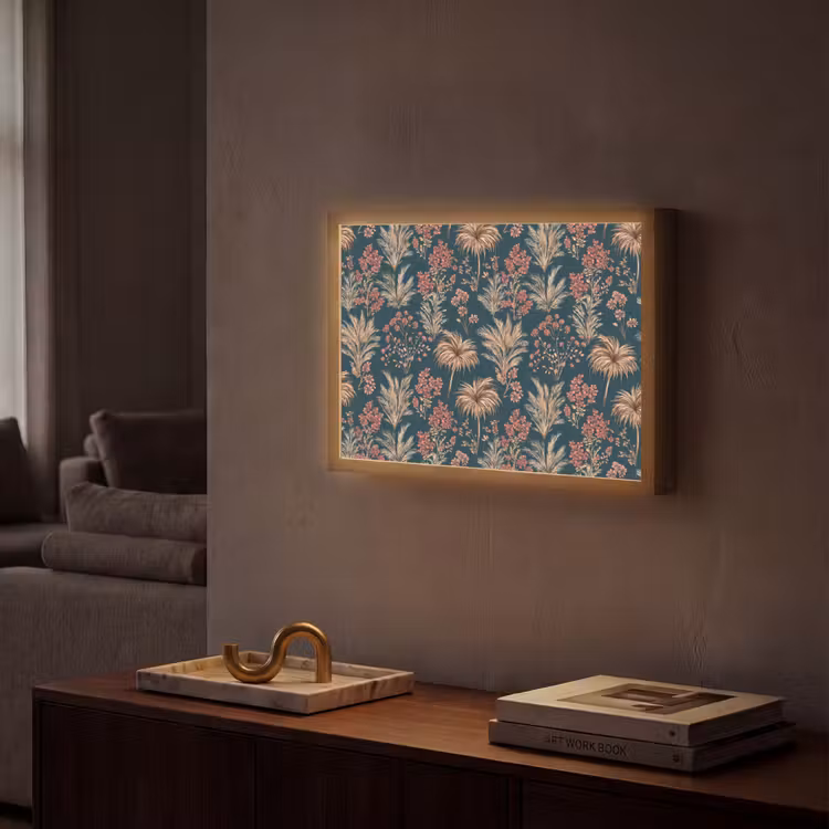 Lightbox - Wandlamp - Botanisch - Patroon - Blauw — 2