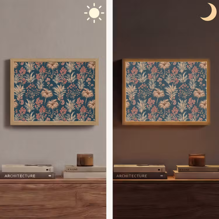 Lightbox - Wandlamp - Botanisch - Patroon - Blauw — 6