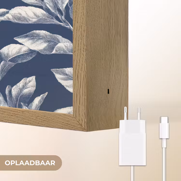 Lightbox - Wandlamp - Botanisch - Patroon - Blauw — 7