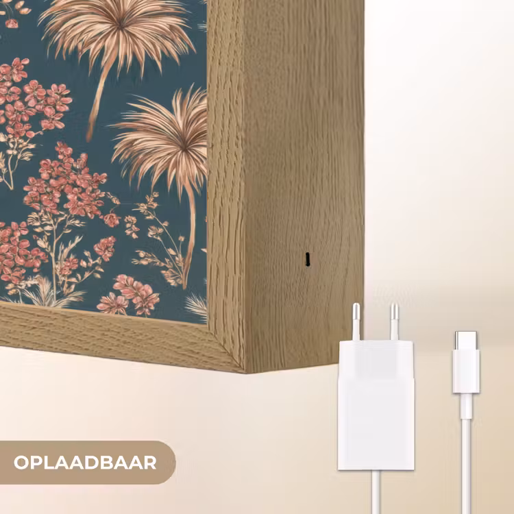 Lightbox - Wandlamp - Botanisch - Patroon - Blauw — 7