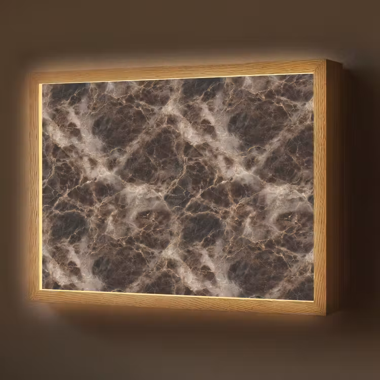 Lightbox - Wandlamp - Bruin - Goud - Marmer — 1