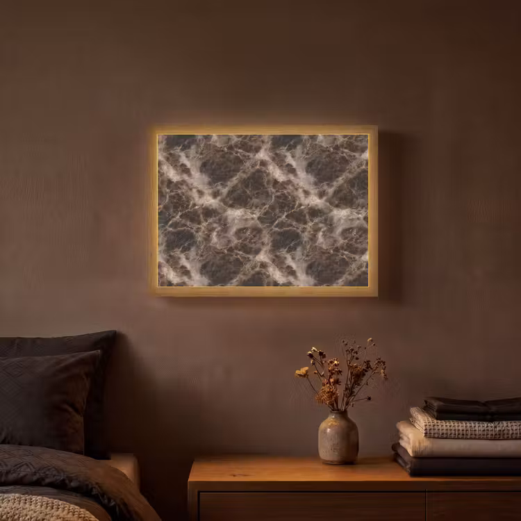 Lightbox - Wandlamp - Bruin - Goud - Marmer — 3