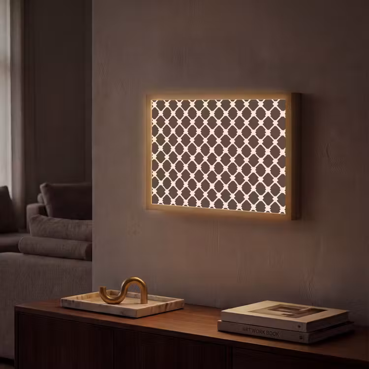 Lightbox - Wandlamp - Bruin - Ruitpatroon - Geometrisch — 2