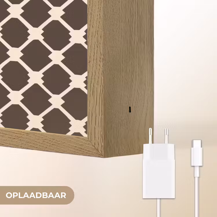 Lightbox - Wandlamp - Bruin - Ruitpatroon - Geometrisch — 7
