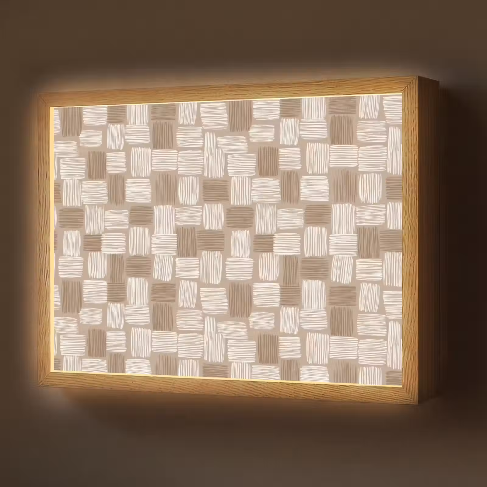Lightbox - Wandlamp - Blok - Patroon - Bruin — 1