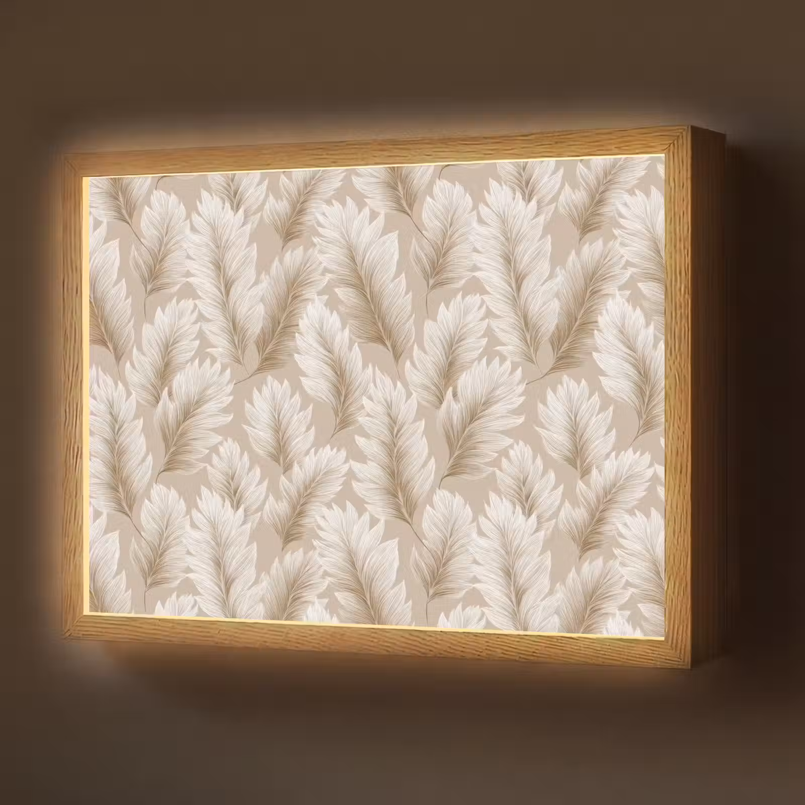 Lightbox - Wandlamp - Botanisch - Patroon - Beige — 1