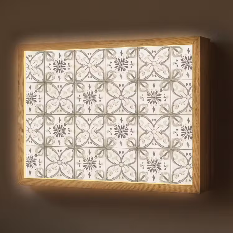 Lightbox - Wandlamp - Antiek - Tegel - Beige — 1