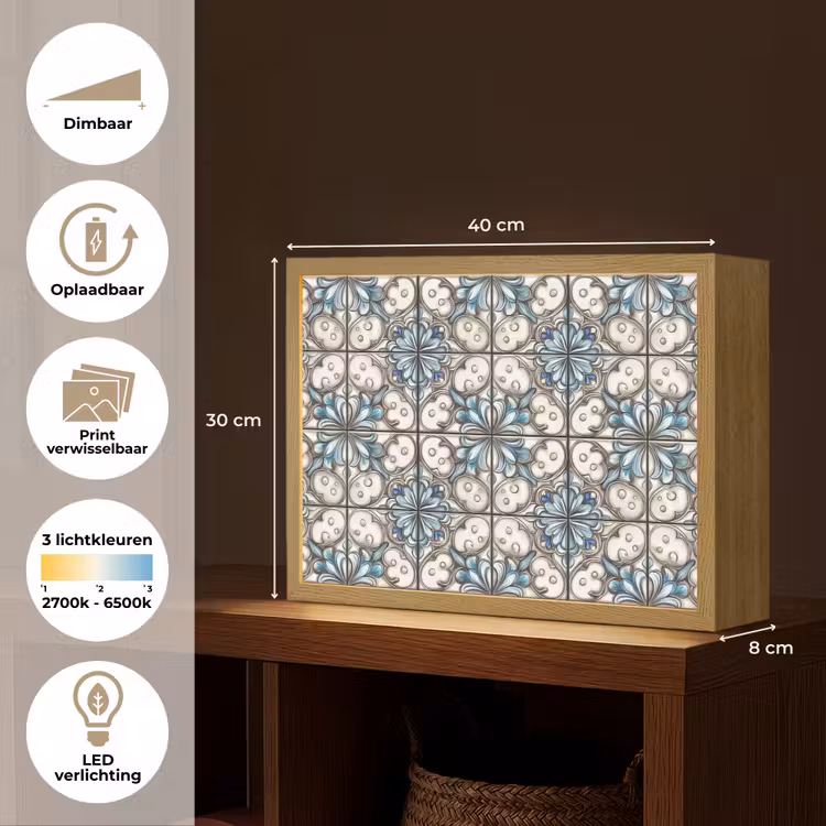 Lightbox - Wandlamp - Barok - Tegel - Kleurrijk — 10
