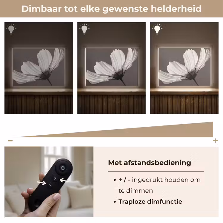 Lightbox - Wandlamp - Bloem - Minimalistisch - Zwart - Wit — 9