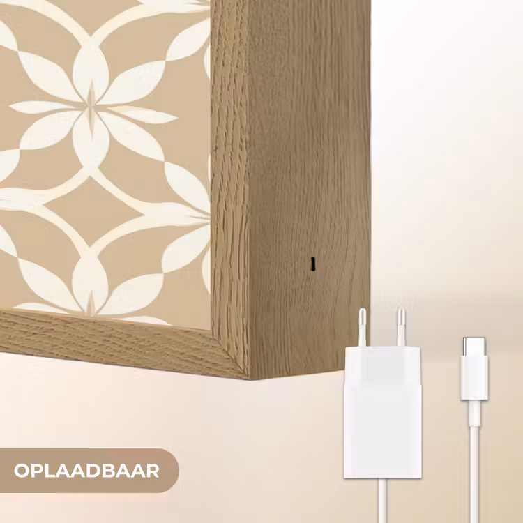 Lightbox - Wandlamp - Bloemen - Patroon - Beige — 7