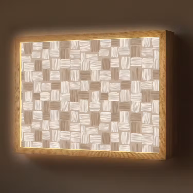 Lightbox - Wandlamp - Blok - Patroon - Bruin — 1