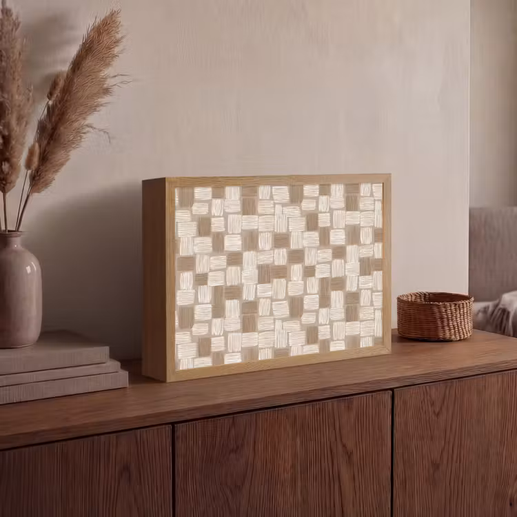 Lightbox - Wandlamp - Blok - Patroon - Bruin — 4