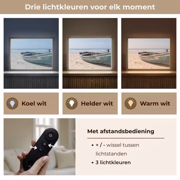 Lightbox - Wandlamp - Boot - Zandstrand - Zee — 8