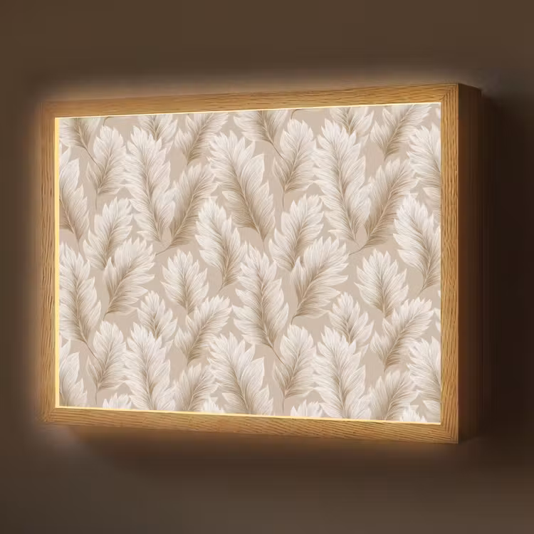 Lightbox - Wandlamp - Botanisch - Patroon - Beige — 1