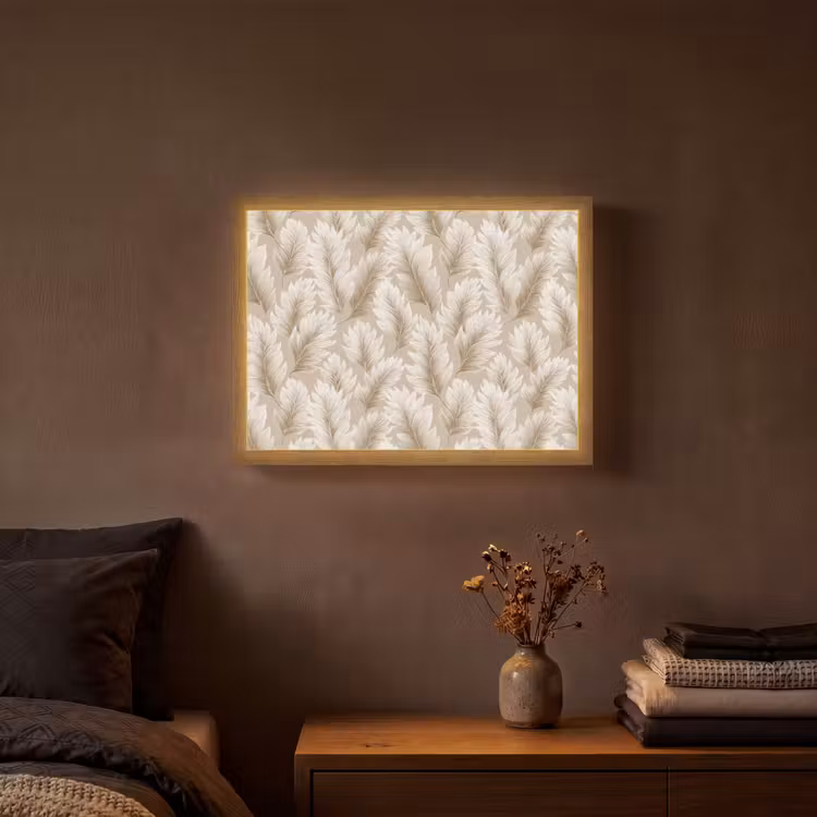Lightbox - Wandlamp - Botanisch - Patroon - Beige — 3