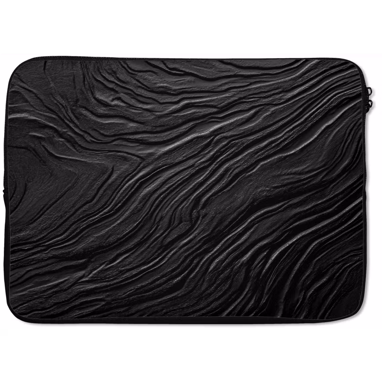 Laptophoes - Zwart - Abstract - Hout — 1