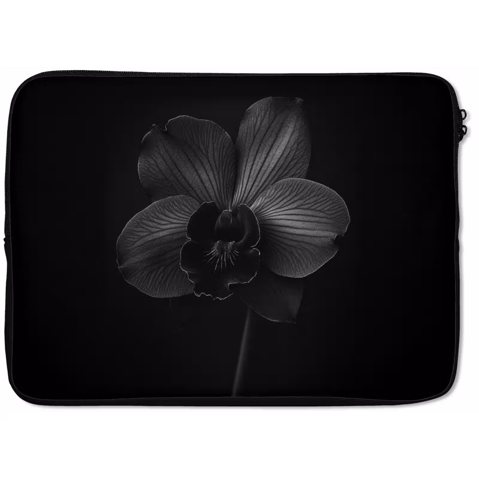Laptophoes - Zwart - Bloem - Orchidee — 1