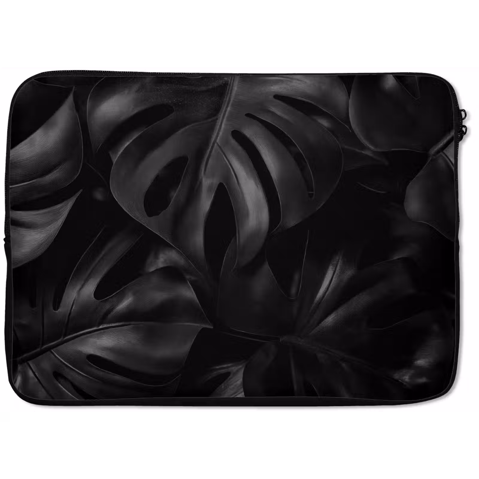 Laptophoes - Zwart - Monstera - Bladeren — 1