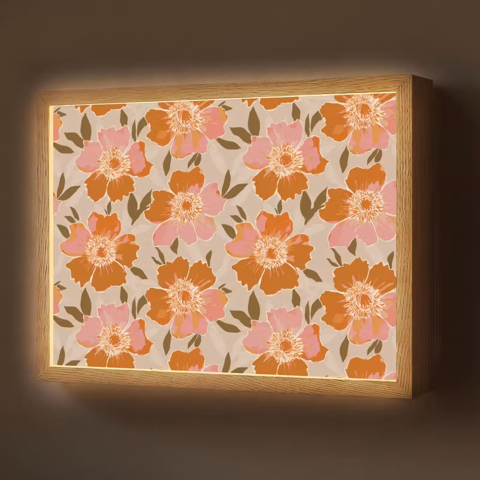 Lightbox - Wandlamp - Bloemen - Motief - Retro — 1