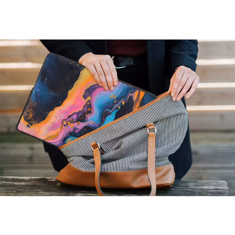 Laptophoes - Modern - Marmer - Oranje — 4