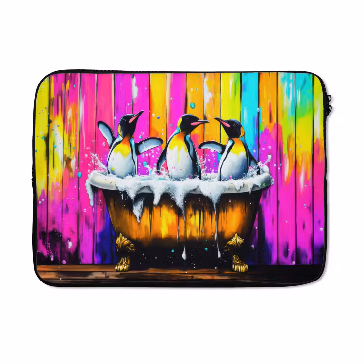 Laptophoes - Pinguïns - Badkuip - Kleurrijk - Schuim — 5