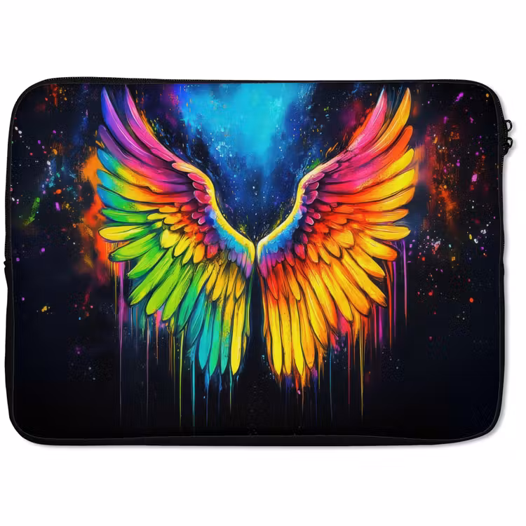Laptophoes - Regenboogkleuren - Vleugels - Magisch — 1