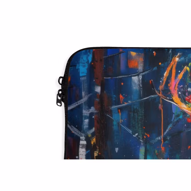 Laptophoes - Rendier - Krans - Sprookjesachtig - Blauw — 6