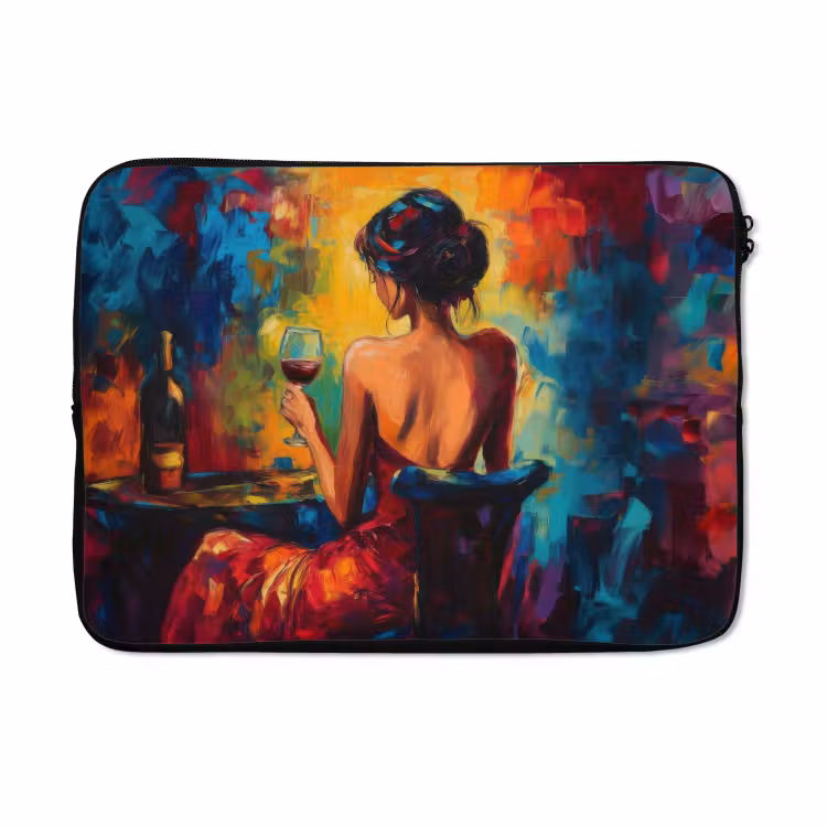 Laptophoes - Wijn - Vrouw - Sfeervol - Kleurrijk — 5