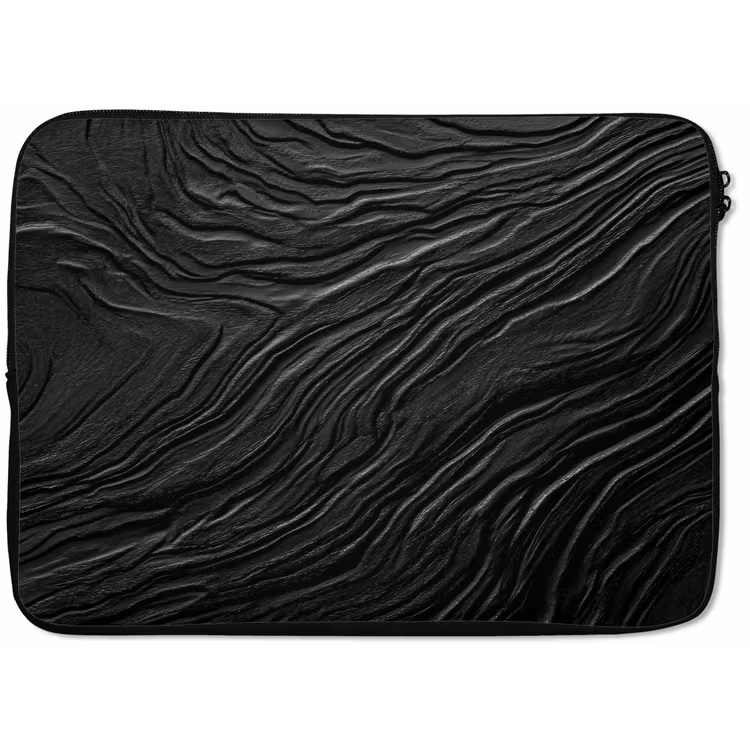 Laptophoes - Zwart - Abstract - Hout — 1